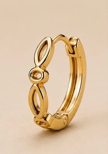 Eyelet Hoop Earrings in 18k gold plate