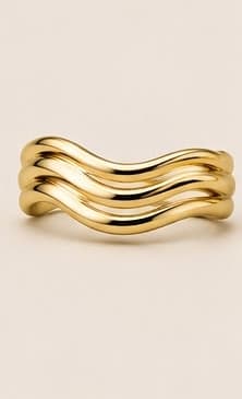 Groove Ring in 18k gold plate