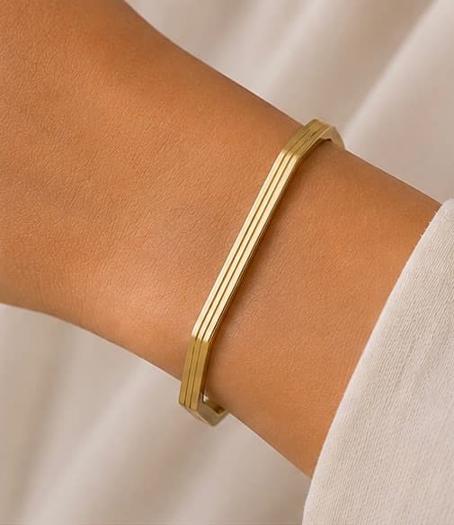 Hexagon Bangle — worn