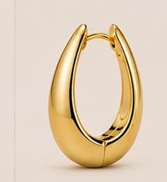 Teardrop Hoop Earrings in 18k gold plate